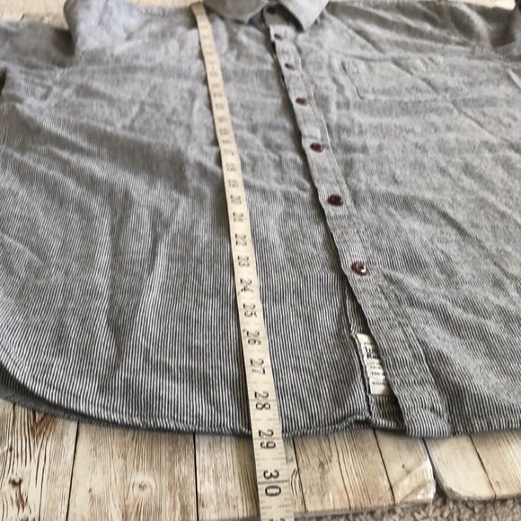 “Lucky Brand” men’s button front black/cream ticking stripe slim fit -sz L - Picture 7 of 14